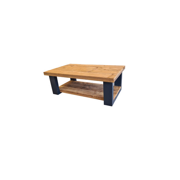 Wood4you - Salontafel New England - Roasted wood 120Lx90Dx40H Dubbel antraciet - - - Eettafels
