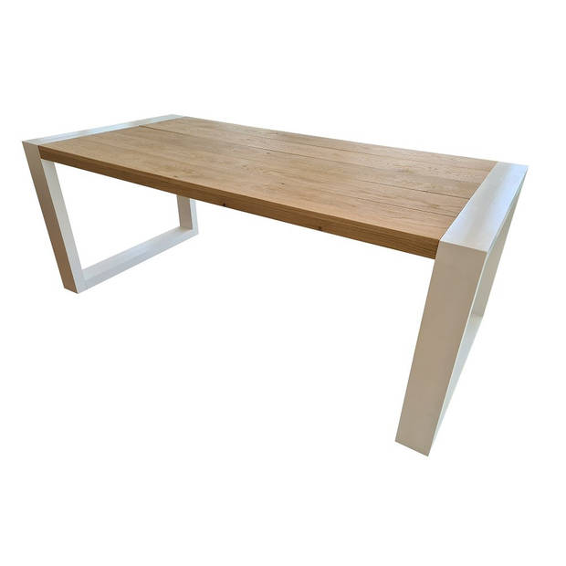 Wood4you - Eettafel New Jersey Eikenhout wit - 150/90 cm - 150/90 cm - Eettafels