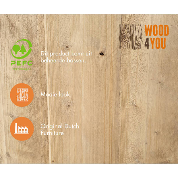 Wood4you - Eettafel Vancouver - Industrial wood - Wit - 220/90 cm - 220/90 cm - Eettafels