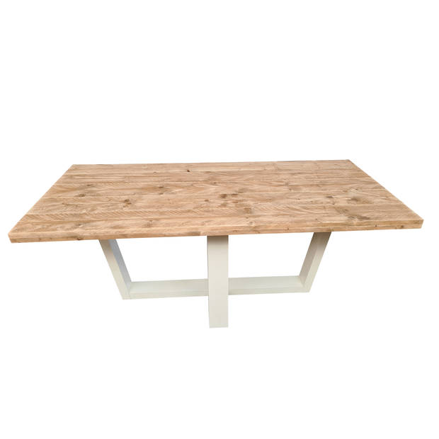 Wood4you - Eettafel Las Vegas Steigerhout 180Lx78Hx90D cm wit - - - Eettafels