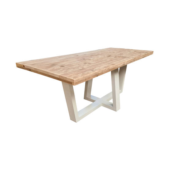 Wood4you - Eettafel Las Vegas Steigerhout 180Lx78Hx90D cm wit - - - Eettafels