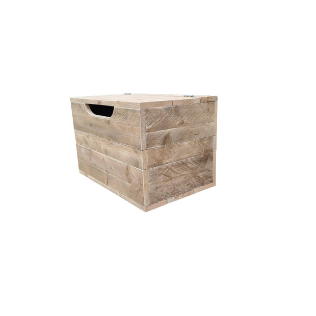 Wood4you - Speelgoedkist - Kick opbergkist 80Lx50Dx50H cm - Opbergkist - Dekenkist - Opruimkist - Speelgoedbank