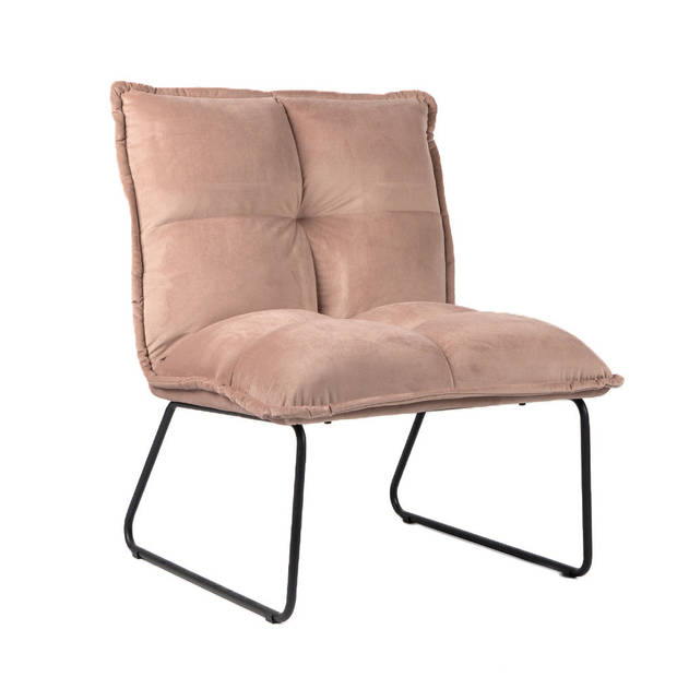 Bronx71 Velvet fauteuil Malaga roze.