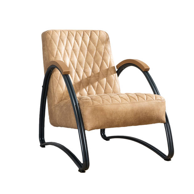 Bronx71 Industriële fauteuil Ivy eco-leer beige.