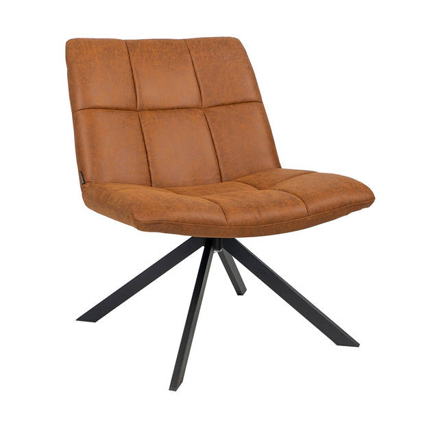 Bronx71 Industriële fauteuil Eevi cognac eco-leer.