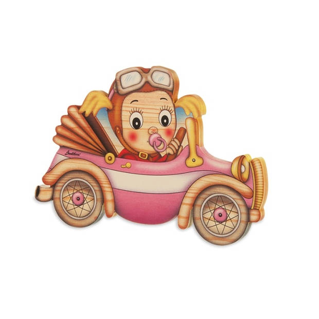 Bartolucci Naambord baby aan boord meisje 20 5 x 13 5 1 stuks Meerdere kleuren Hout