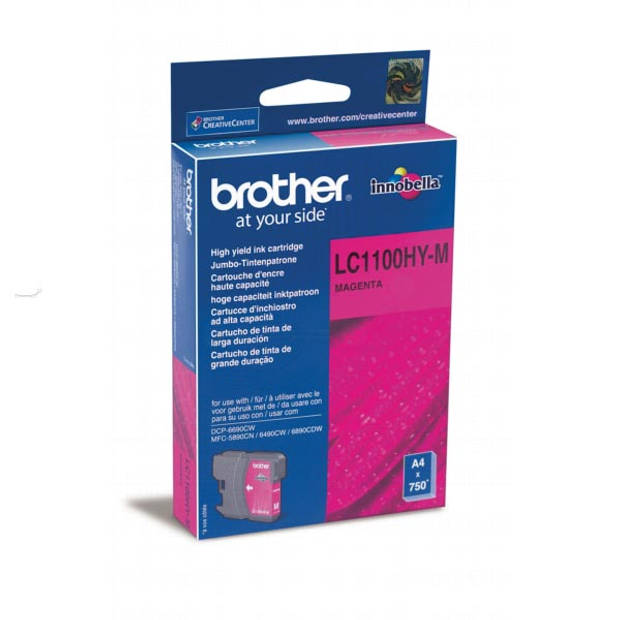 Brother inktcartridge, 750 pagina's, OEM LC-1100HYM, magenta 5 stuks