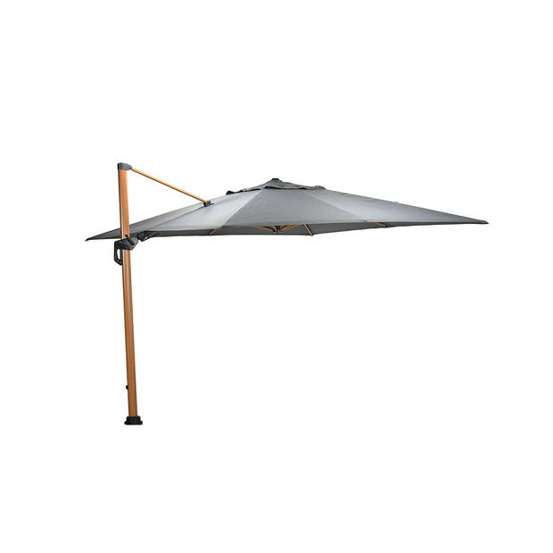 Garden Impressions Zweefparasol Hawaii Deluxe 300x300 - teak look / donker grijs