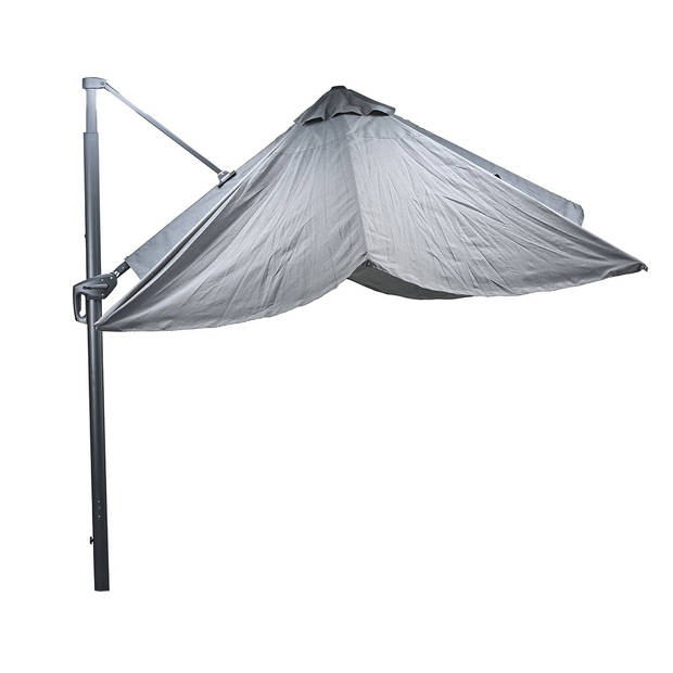 Garden Impressions Hawaii Big Pole telescopic zweefparasol 300x400 cm - donker grijs