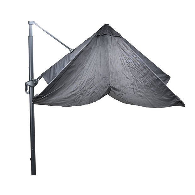 Garden Impressions Hawaii Big Pole telescopic zweefparasol 300x400 cm - zwart