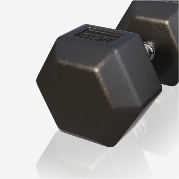 Gorilla Sports Dumbbell - 1 x 30 kg - Gietijzer - Hexagon - Halter