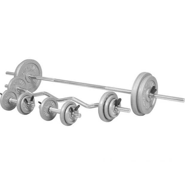 Gorilla Sports Halterset 108 kg Gietijzer - Veersluiting 30 mm