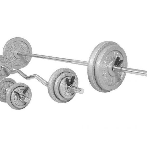 Gorilla Sports Halterset 108 kg Gietijzer - Veersluiting 30 mm