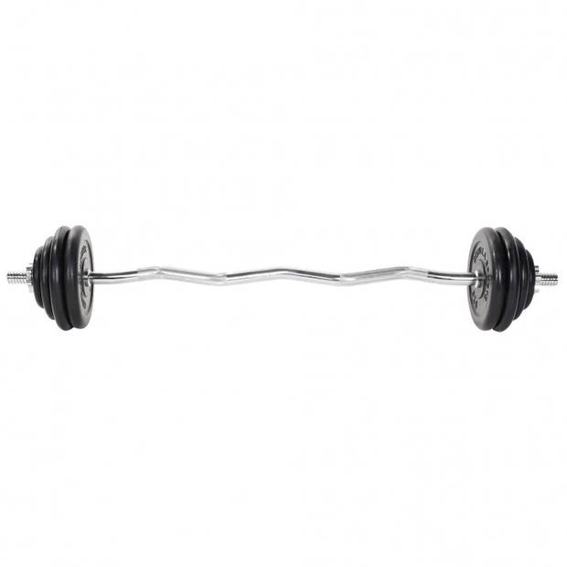 Gorilla Sports EZ-Curlset 35 kg - Rubber - Halter met gewichten -30 mm