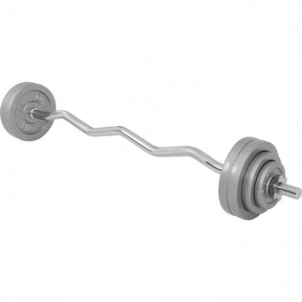 Gorilla Sports EZ-curlset 35 kg - Gietijzer - Halter met Gewichten- 30 mm