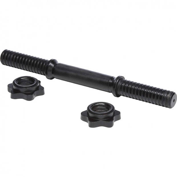 Gorilla Sports Voordeelset EZ-curl stang met dumbell stangen - Zwart - Barbell 30 mm