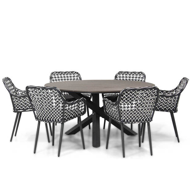 Domani Furniture Emory/Ancona 150 cm rond dining tuinset 7-delig