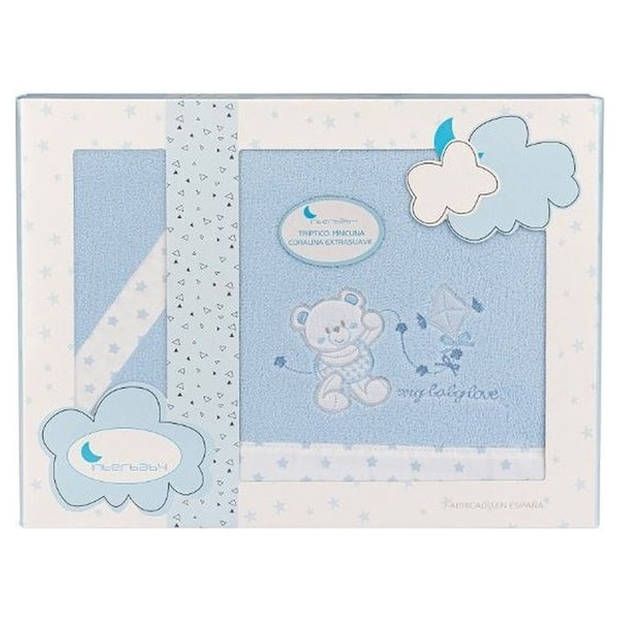 Interbaby Beddengoed Baby Love 106 cm Fleece Blauw 3-delig