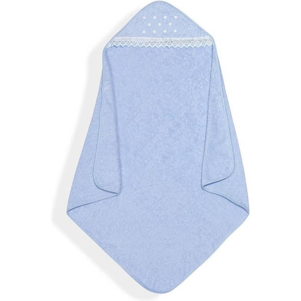 Interbaby Badcape Stippen Junior 100 cm Katoen Blauw