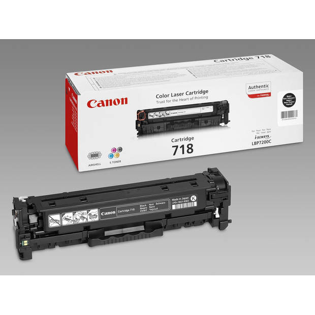 Canon toner 718, 3.400 pagina's, OEM 2662B002, zwart