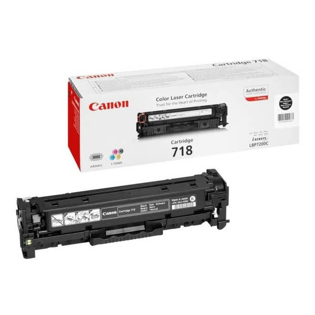 Canon toner 718, 3.400 pagina's, OEM 2662B002, zwart