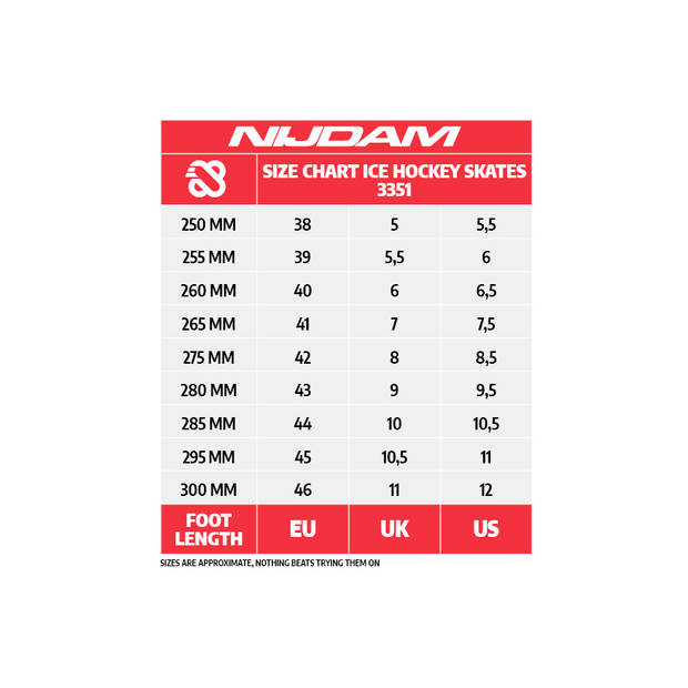 Nijdam Ijshockeyschaats Semi-Softboot - North Glider - Zwart / Blauw - Maat 41