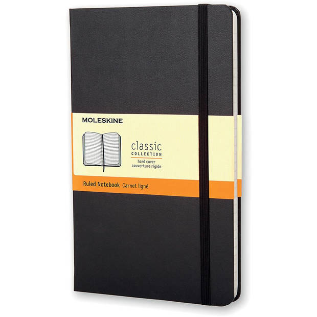 Moleskine notitieboek, ft 13 x 21 cm, gelijnd, harde cover, 240 bladzijden, zwart