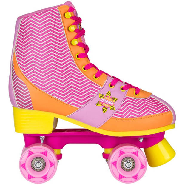 Nijdam Rolschaatsen Chevron - Fuchsia/Oranje/Geel - Maat 37-38