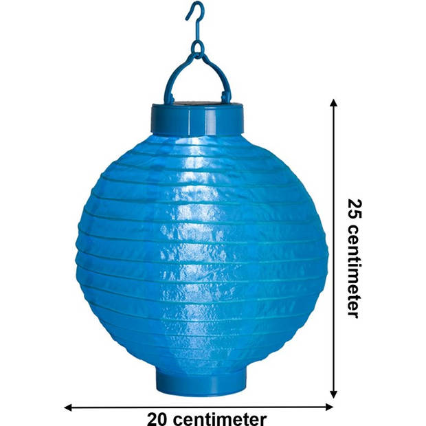 LED Solar Tuin lampion - Chinese Lampion - Feestballonnen - Solar Lantaarn - Ø 20 cm Nylon - 3 Stuks