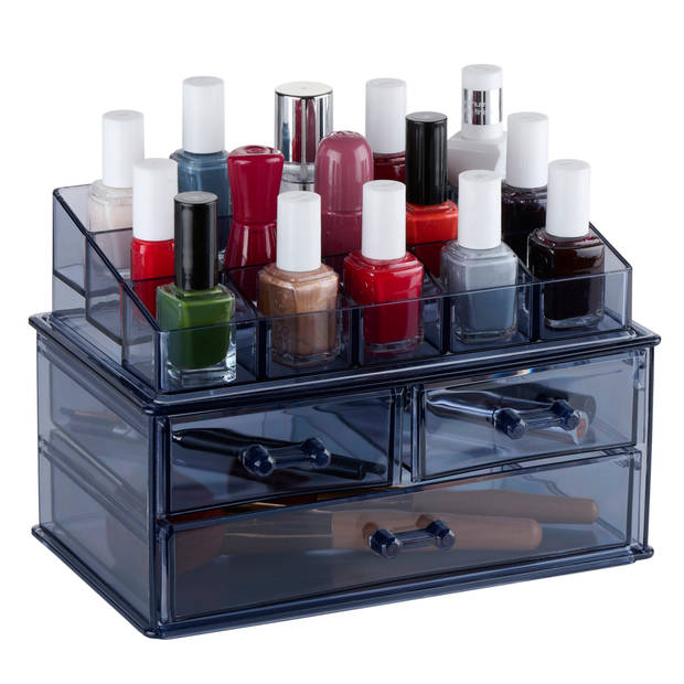 Touch of Beauty Make Up Organizer - Cosmetica, Skincare en Nagellak Organizer - 13.5x13x16 cm - Willekeurig Zwart/Wit