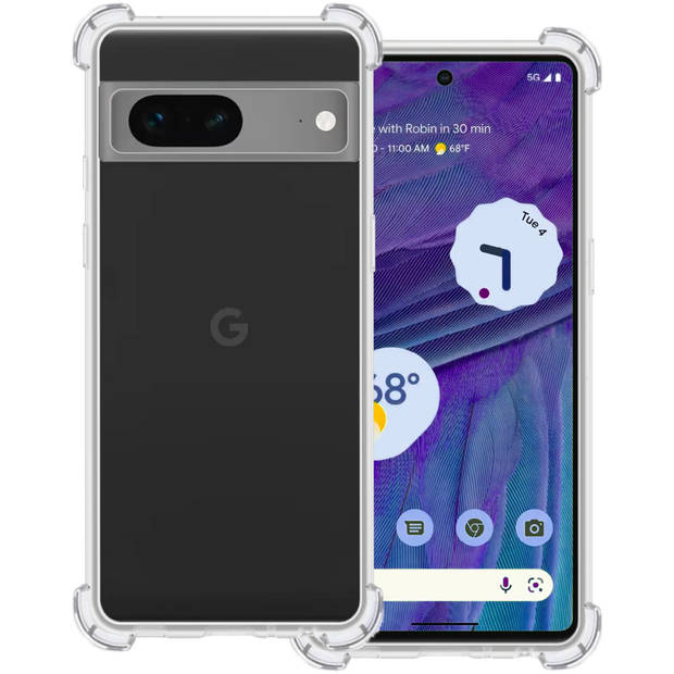 Basey Google Pixel 7 Hoesje Siliconen Shock Proof Hoes Case Cover - Transparant