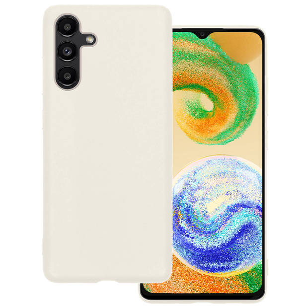 Basey Samsung Galaxy A04s Hoesje Siliconen Back Cover Case - Samsung A04s Hoes Silicone Case Hoesje - Wit