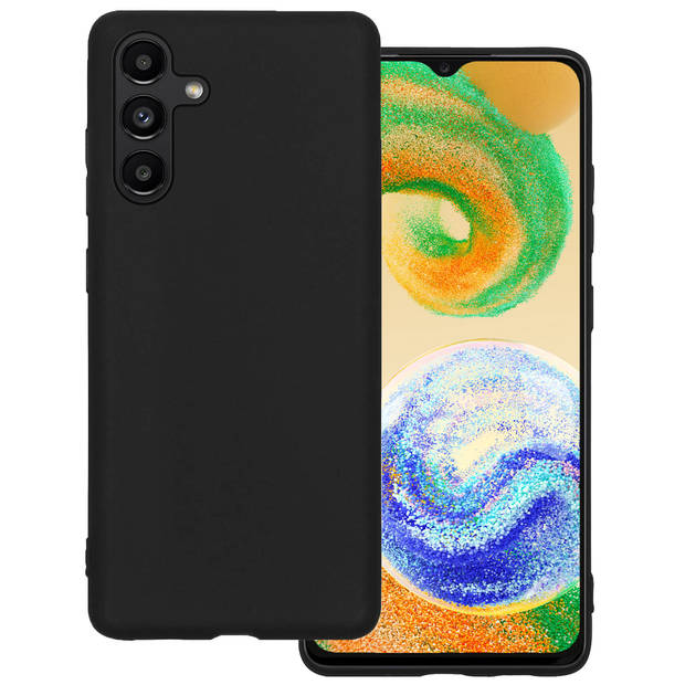 Basey Samsung Galaxy A04s Hoesje Siliconen Hoes Case Cover -Zwart