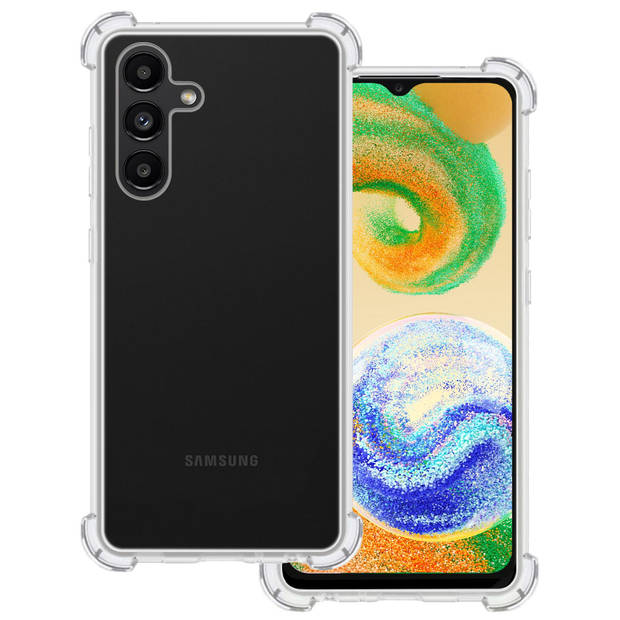 Basey Samsung Galaxy A04s Hoesje Siliconen Shock Proof Hoes Case Cover - Transparant