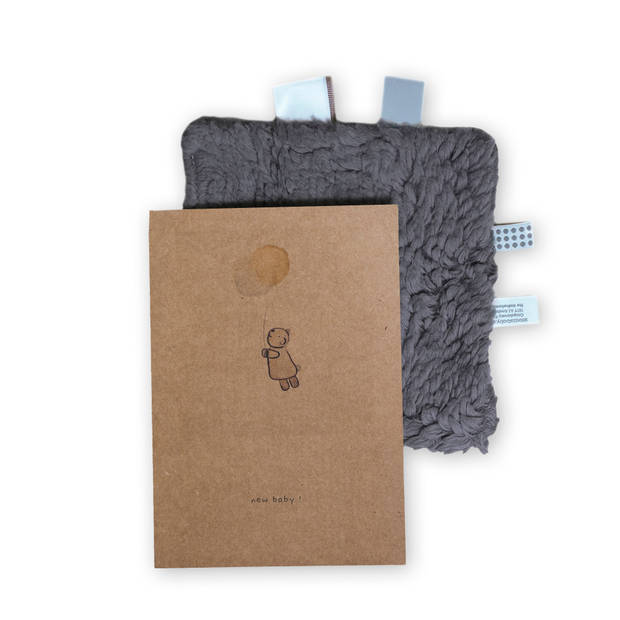 Snoozebaby Giftset Knuffeldoekje & Geboortekaartje - Storm Grey