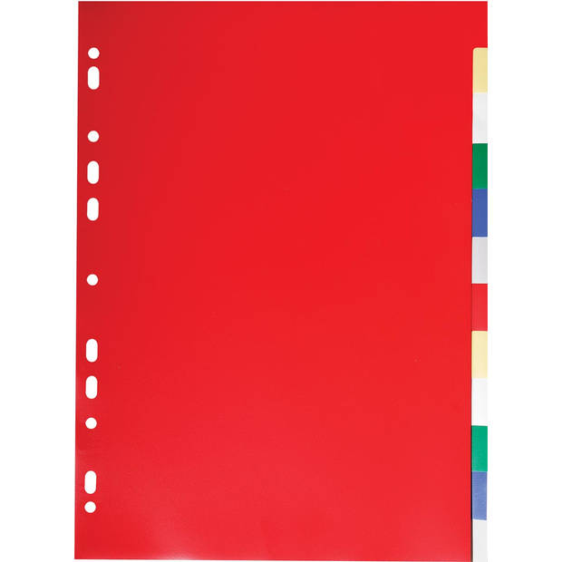 Exacompta tabbladen voor ft A4, uit PP 12/100e, 12 tabs, geassorteerde kleuren