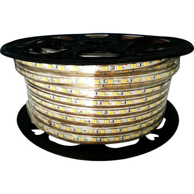 LED Strip - Aigi Strabo - 50 Meter - IP65 Waterdicht - Warm Wit 3000K - 5050 SMD 230V