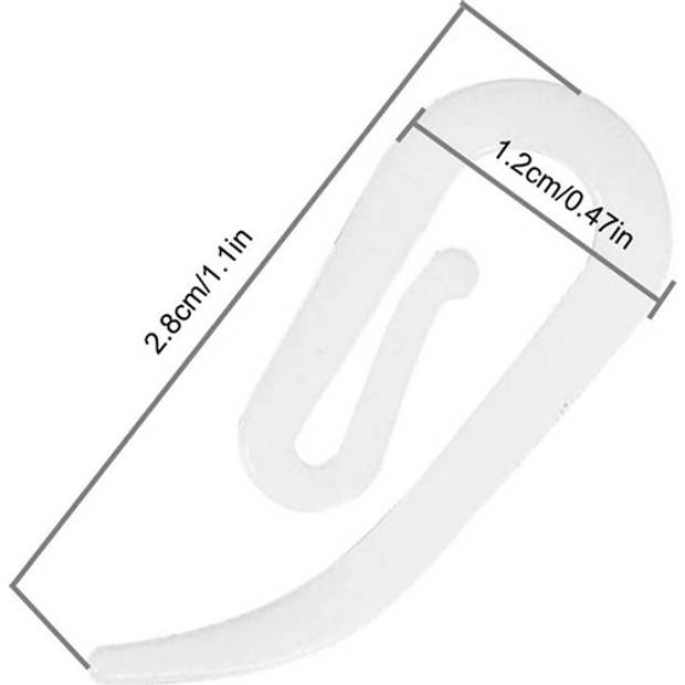 FSW-Products - 100 Stuks - Gordijnhaken - Schelphaken - Douchegordijn - Gordijnhaak