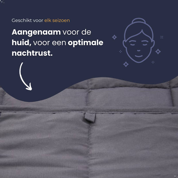 HappyBed Grijs 120x180 / 3kg - Verzwaringsdeken - Zwaartedeken - Verzwaarde deken - 4 seizoenen - Gewichtsdeken