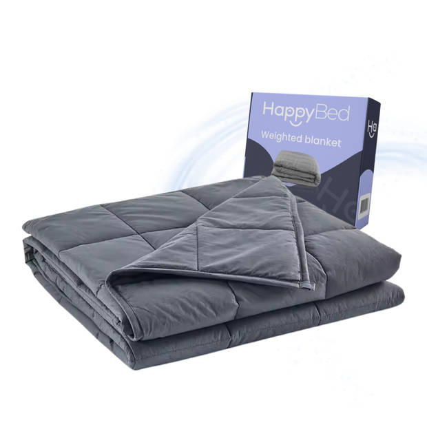 HappyBed Grijs 200x220 / 8kg - Verzwaringsdeken - Zwaartedeken - Verzwaarde deken - 4 seizoenen - Gewichtsdeken