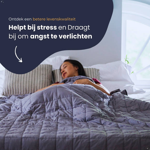 HappyBed Grijs 200x220 / 8kg - Verzwaringsdeken - Zwaartedeken - Verzwaarde deken - 4 seizoenen - Gewichtsdeken