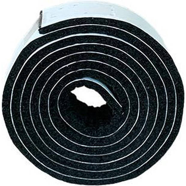 FSW-Products - Zelfklevend Meubelvilt Zwart (Rol 1 Meter) - 2cm breed - Viltjes - Antikras Plakvilt - Zelfklevende Vilt