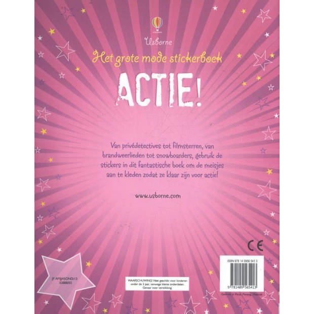 Usborne Het grote mode stickerboek: Actie. 4+