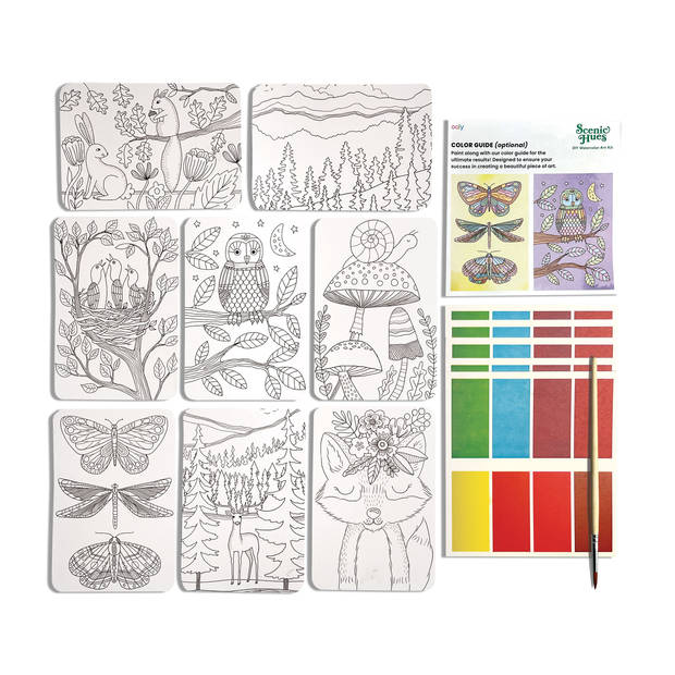 Ooly - Scenic Hues D.I.Y. Watercolor Art Kit - Forest Adventure (17 PC Set)