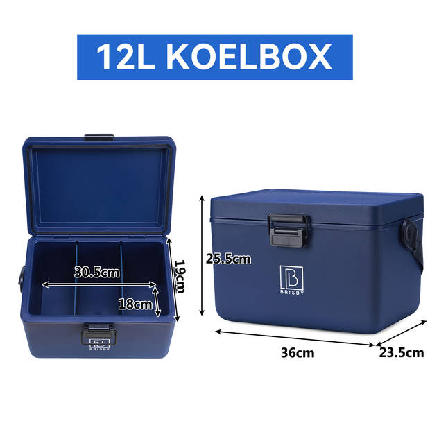 Brisby 12 liter Koelbox Blauw met 2 koelelementen