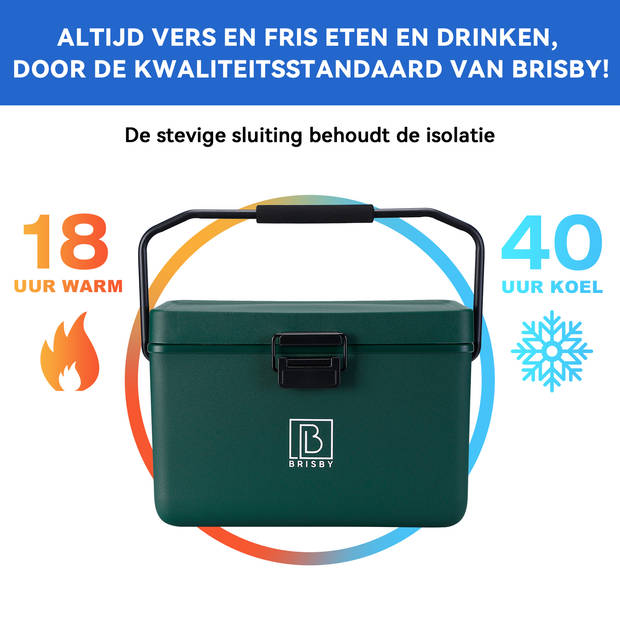 Brisby 12 liter Koelbox Groen met 2 koelelementen