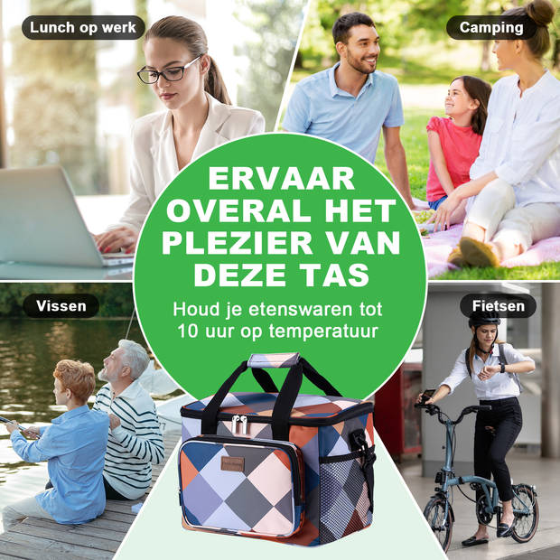 Packaway 4 Laags Geïsoleerde Koeltas - Lunchtas 15 liter - Blok