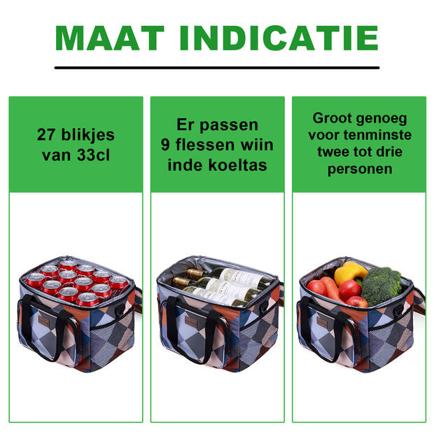 Packaway 4 Laags Geïsoleerde Koeltas - Lunchtas 15 liter - Blok