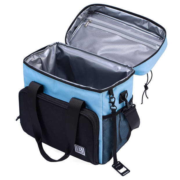 Brisby 4 Laags Geïsoleerde Koeltas - Lunchtas 15 liter - Zwart Blauw