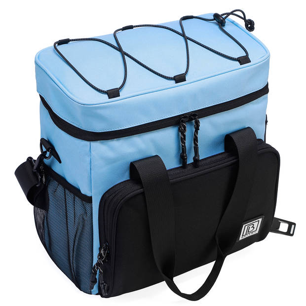 Brisby 4 Laags Geïsoleerde Koeltas - Lunchtas 15 liter - Zwart Blauw